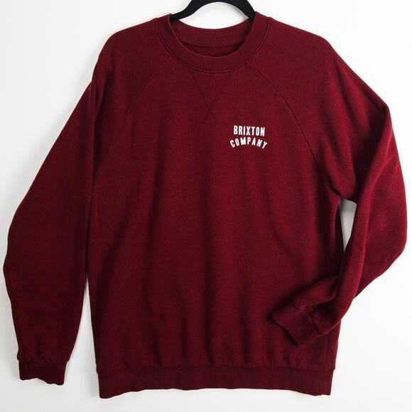 Brixton Crewneck Sweatshirt Men’s Large Red Relaxed Fit Logo Pullover Casual - Picture 1 of 11